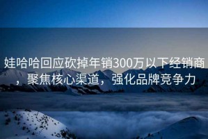 娃哈哈回應砍掉年銷(xiāo)300萬(wàn)以下經(jīng)銷(xiāo)商，聚焦核心渠道，強化品牌競爭力