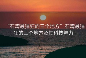 “石灣最猖狂的三個(gè)地方”石灣最猖狂的三個(gè)地方及其科技魅力