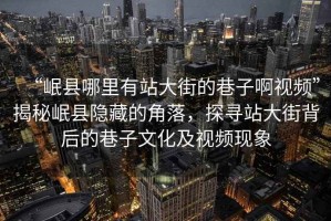 “岷縣哪里有站大街的巷子啊視頻”揭秘岷縣隱藏的角落，探尋站大街背后的巷子文化及視頻現象