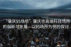 “肇慶95場(chǎng)所”肇慶市高端科技場(chǎng)所的創(chuàng  )新與發(fā)展—以95場(chǎng)所為例的探討