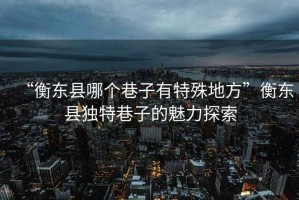 “衡東縣哪個(gè)巷子有特殊地方”衡東縣獨特巷子的魅力探索