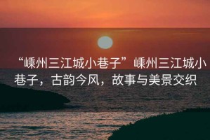 “嵊州三江城小巷子”嵊州三江城小巷子，古韻今風(fēng)，故事與美景交織