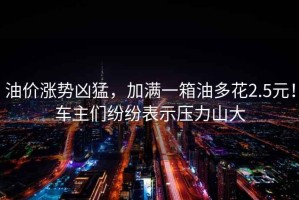 油價(jià)漲勢兇猛，加滿(mǎn)一箱油多花2.5元！車(chē)主們紛紛表示壓力山大