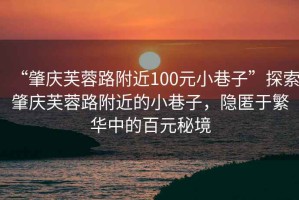 “肇慶芙蓉路附近100元小巷子”探索肇慶芙蓉路附近的小巷子，隱匿于繁華中的百元秘境