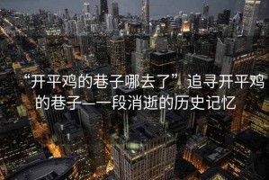 “開(kāi)平雞的巷子哪去了”追尋開(kāi)平雞的巷子—一段消逝的歷史記憶