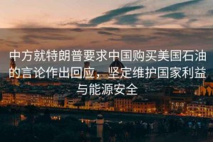 中方就特朗普要求中國購買(mǎi)美國石油的言論作出回應，堅定維護國家利益與能源安全