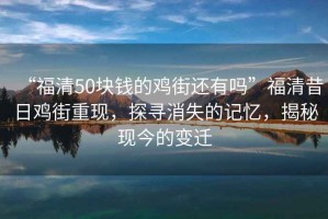 “福清50塊錢(qián)的雞街還有嗎”福清昔日雞街重現，探尋消失的記憶，揭秘現今的變遷