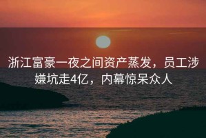浙江富豪一夜之間資產(chǎn)蒸發(fā)，員工涉嫌坑走4億，內幕驚呆眾人