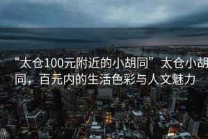 “太倉100元附近的小胡同”太倉小胡同，百元內的生活色彩與人文魅力