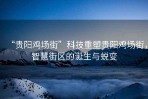 “貴陽(yáng)雞場(chǎng)街”科技重塑貴陽(yáng)雞場(chǎng)街，智慧街區的誕生與蛻變