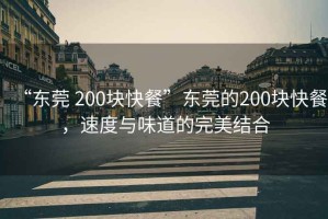“東莞 200塊快餐”東莞的200塊快餐，速度與味道的完美結合