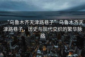 “烏魯木齊天津路巷子”烏魯木齊天津路巷子，歷史與現代交織的繁華脈絡(luò )