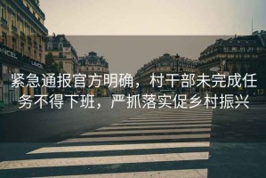 緊急通報官方明確，村干部未完成任務(wù)不得下班，嚴抓落實(shí)促鄉村振興