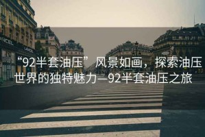 “92半套油壓”風(fēng)景如畫(huà)，探索油壓世界的獨特魅力—92半套油壓之旅