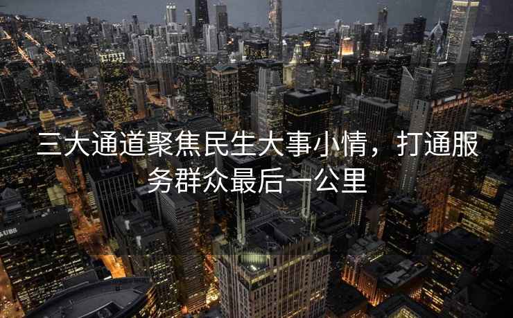 三大通道聚焦民生大事小情，打通服務(wù)群眾最后一公里
