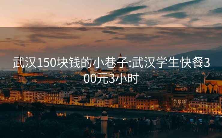武漢150塊錢(qián)的小巷子:武漢學(xué)生快餐300元3小時(shí)