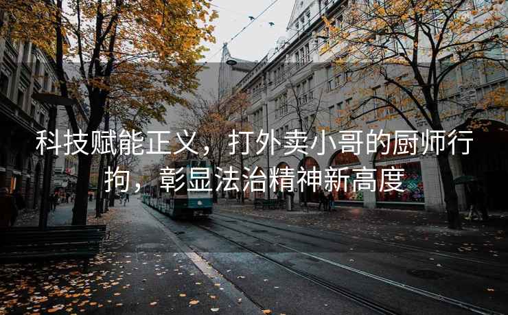 科技賦能正義，打外賣(mài)小哥的廚師行拘，彰顯法治精神新高度
