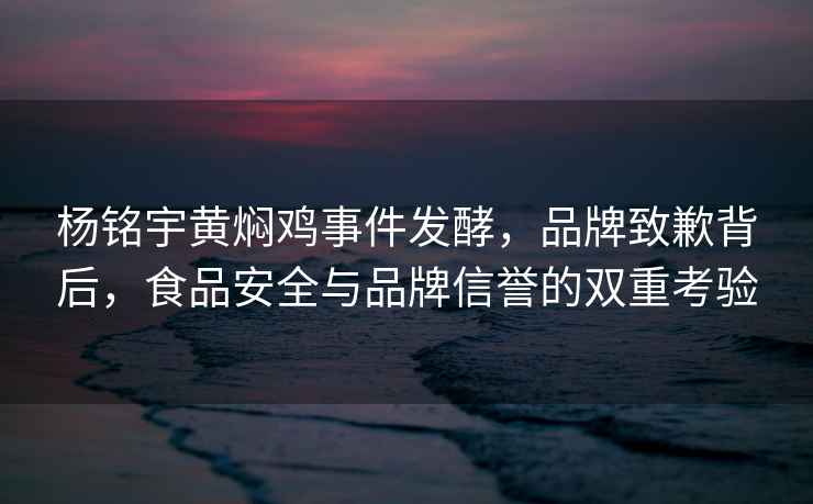楊銘宇黃燜雞事件發(fā)酵，品牌致歉背后，食品安全與品牌信譽(yù)的雙重考驗