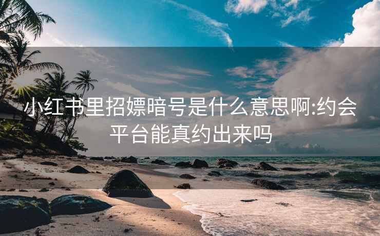 小紅書(shū)里招嫖暗號是什么意思啊:約會(huì )平臺能真約出來(lái)嗎