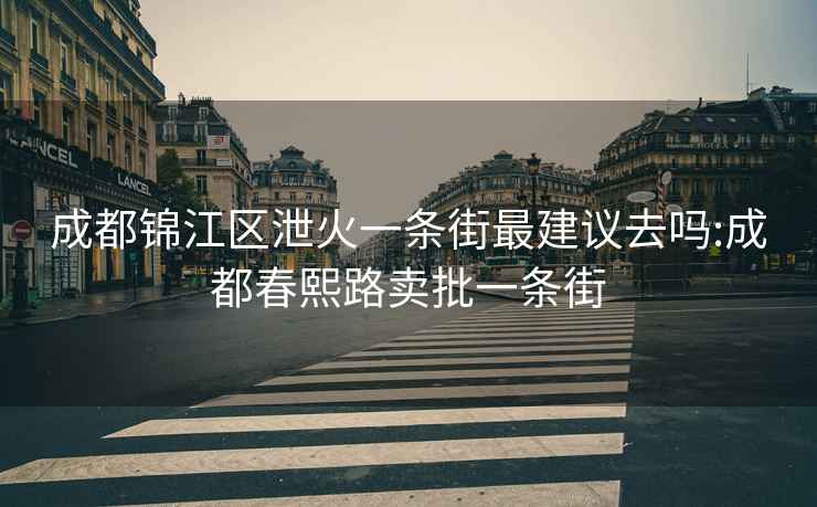 成都錦江區泄火一條街最建議去嗎:成都春熙路賣(mài)批一條街