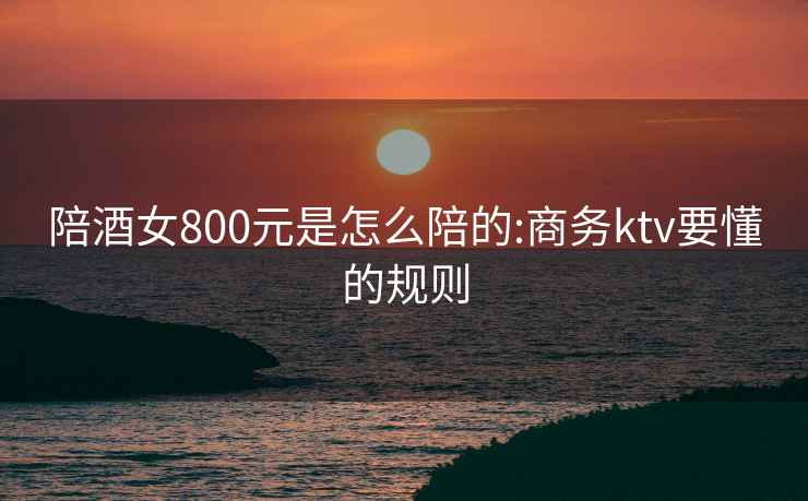 陪酒女800元是怎么陪的:商務(wù)ktv要懂的規則