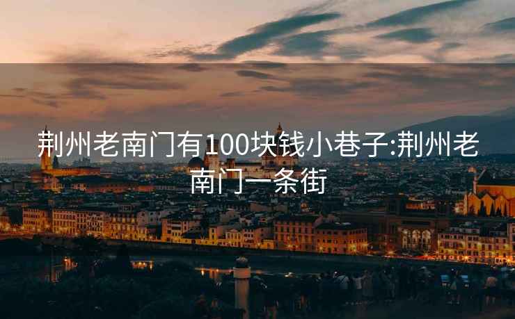 荊州老南門(mén)有100塊錢(qián)小巷子:荊州老南門(mén)一條街