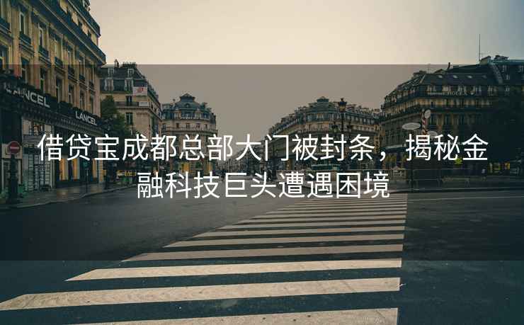 借貸寶成都總部大門(mén)被封條，揭秘金融科技巨頭遭遇困境