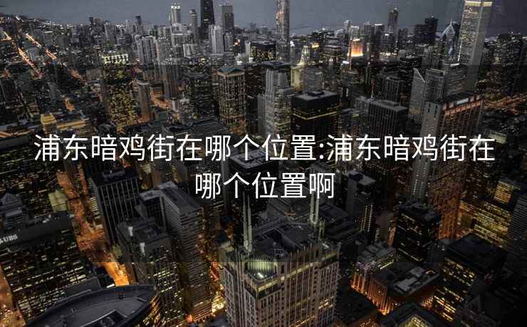 浦東暗雞街在哪個(gè)位置:浦東暗雞街在哪個(gè)位置啊