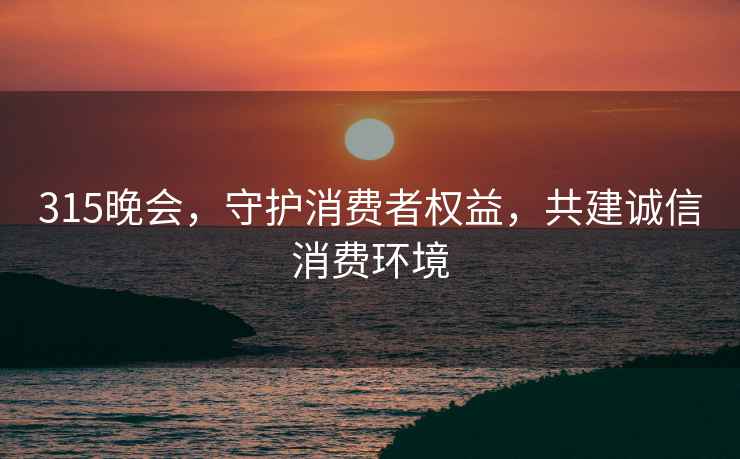 315晚會(huì )，守護消費者權益，共建誠信消費環(huán)境