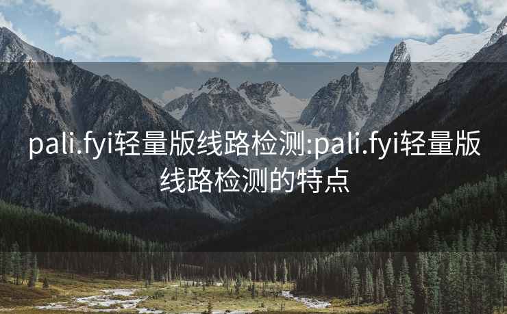 pali.fyi輕量版線(xiàn)路檢測:pali.fyi輕量版線(xiàn)路檢測的特點(diǎn)