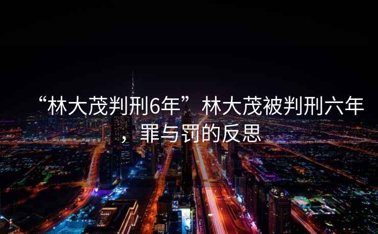 “林大茂判刑6年”林大茂被判刑六年，罪與罰的反思