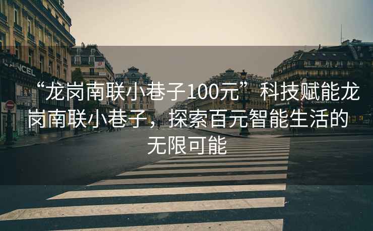 “龍崗南聯(lián)小巷子100元”科技賦能龍崗南聯(lián)小巷子，探索百元智能生活的無(wú)限可能