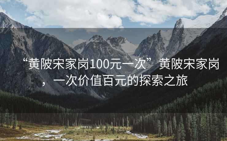 “黃陂宋家崗100元一次”黃陂宋家崗，一次價(jià)值百元的探索之旅