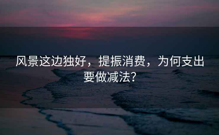 風(fēng)景這邊獨好，提振消費，為何支出要做減法？