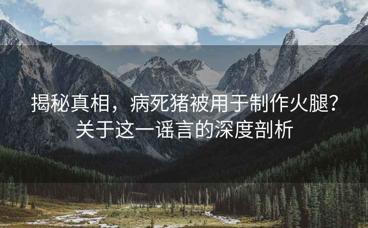揭秘真相，病死豬被用于制作火腿？關(guān)于這一謠言的深度剖析