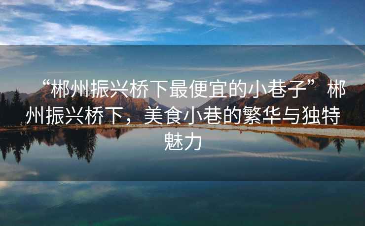 “郴州振興橋下最便宜的小巷子”郴州振興橋下，美食小巷的繁華與獨特魅力