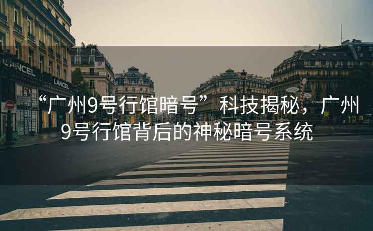 “廣州9號行館暗號”科技揭秘，廣州9號行館背后的神秘暗號系統