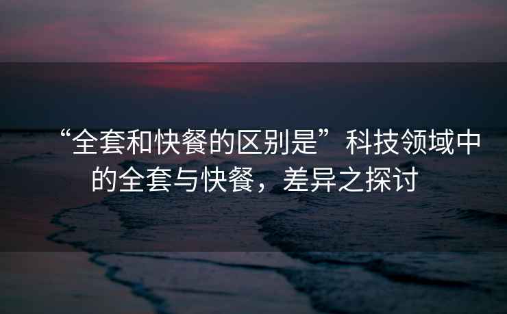 “全套和快餐的區別是”科技領(lǐng)域中的全套與快餐，差異之探討
