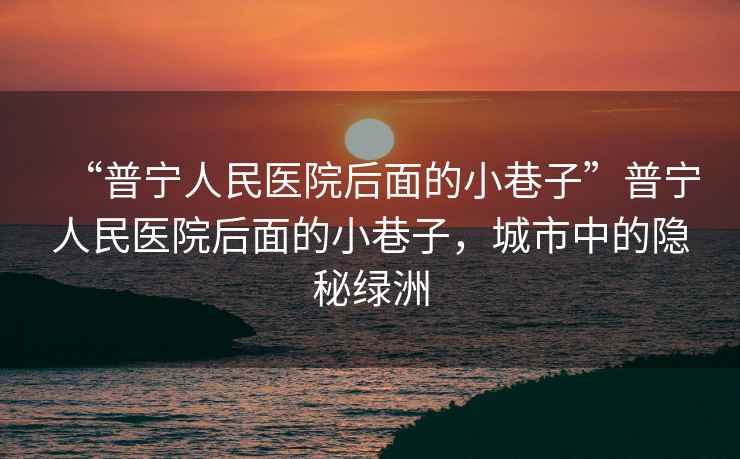 “普寧人民醫院后面的小巷子”普寧人民醫院后面的小巷子，城市中的隱秘綠洲