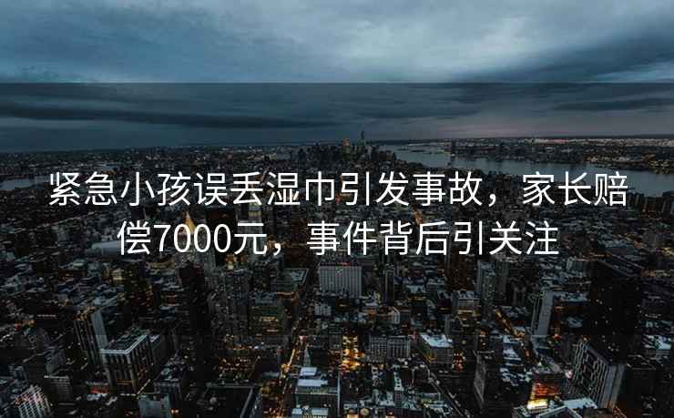 緊急小孩誤丟濕巾引發(fā)事故，家長(cháng)賠償7000元，事件背后引關(guān)注