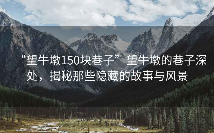 “望牛墩150塊巷子”望牛墩的巷子深處，揭秘那些隱藏的故事與風(fēng)景