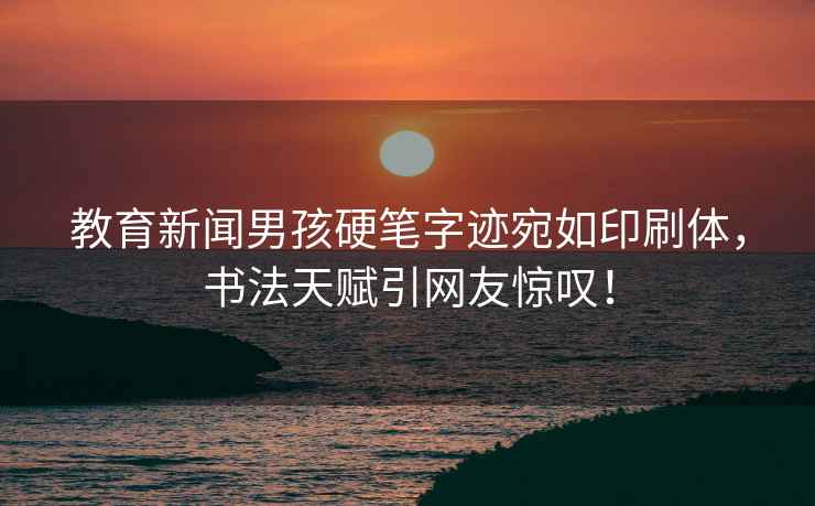 教育新聞男孩硬筆字跡宛如印刷體，書(shū)法天賦引網(wǎng)友驚嘆！