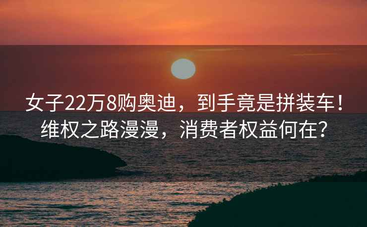女子22萬(wàn)8購奧迪，到手竟是拼裝車(chē)！維權之路漫漫，消費者權益何在？