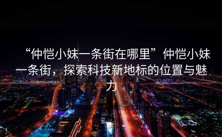 “仲愷小妹一條街在哪里”仲愷小妹一條街，探索科技新地標的位置與魅力