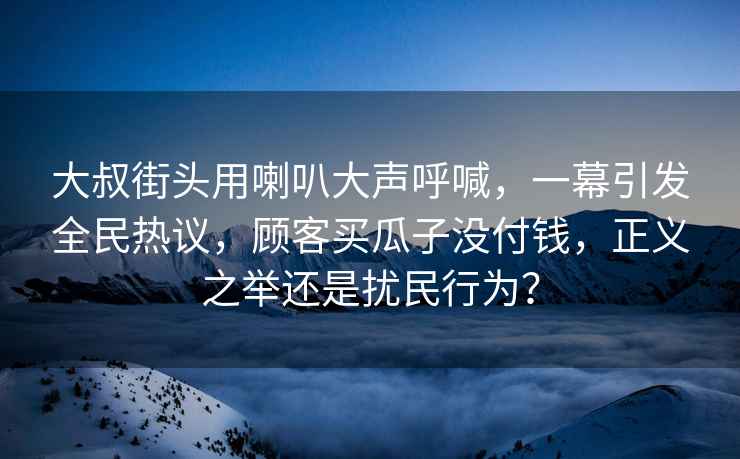 大叔街頭用喇叭大聲呼喊，一幕引發(fā)全民熱議，顧客買(mǎi)瓜子沒(méi)付錢(qián)，正義之舉還是擾民行為？