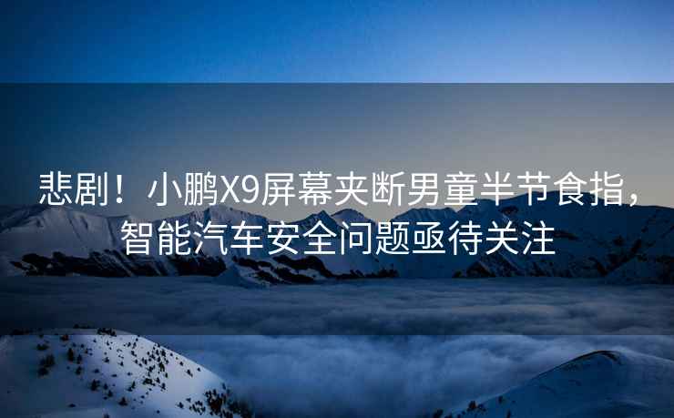 悲??！小鵬X9屏幕夾斷男童半節食指，智能汽車(chē)安全問(wèn)題亟待關(guān)注
