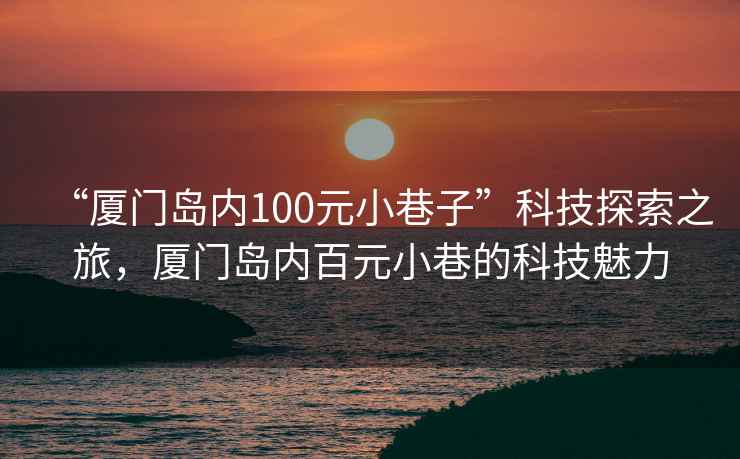 “廈門(mén)島內100元小巷子”科技探索之旅，廈門(mén)島內百元小巷的科技魅力