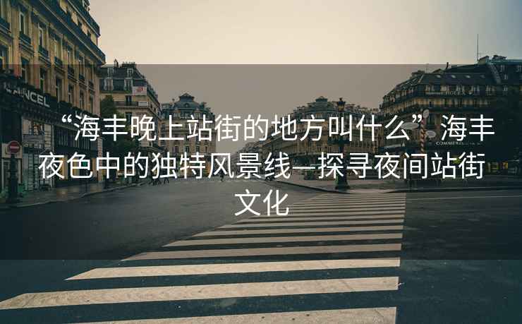 “海豐晚上站街的地方叫什么”海豐夜色中的獨特風(fēng)景線(xiàn)—探尋夜間站街文化