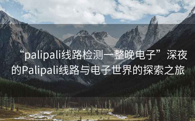 “palipali線(xiàn)路檢測一整晚電子”深夜的Palipali線(xiàn)路與電子世界的探索之旅