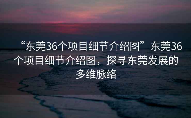 “東莞36個(gè)項目細節介紹圖”東莞36個(gè)項目細節介紹圖，探尋東莞發(fā)展的多維脈絡(luò )